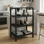 Wooden Storage Rack With 3 Shelves, Medium - Black
