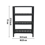 Wooden Storage Rack With 3 Shelves, Medium - Black