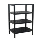 Wooden Storage Rack With 3 Shelves, Medium - Black