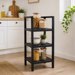 Wooden Storage Rack With 3 Shelves, SMall - Black