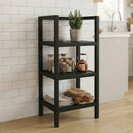 Wooden Storage Rack With 3 Shelves, SMall - Black