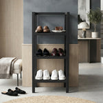 Wooden Storage Rack With 3 Shelves, SMall - Black