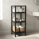 Wooden Storage Rack With 3 Shelves, SMall - Black