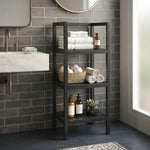 Wooden Storage Rack With 3 Shelves, SMall - Black