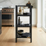 Wooden Storage Rack With 3 Shelves, SMall - Black