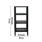 Wooden Storage Rack With 3 Shelves, SMall - Black
