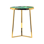 Floris Metal Side Table - Gold & Green