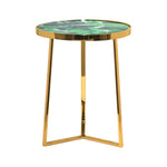 Floris Metal Side Table - Gold & Green