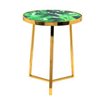 Floris Metal Side Table - Gold & Green