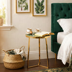 Floris Metal Side Table - Gold & Green