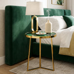 Floris Metal Side Table - Gold & Green