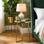 Floris Metal Side Table - Gold & Green
