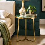 Floris Metal Side Table - Gold & Green