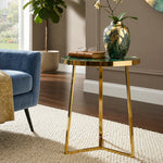Floris Metal Side Table - Gold & Green
