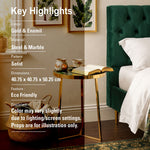 Floris Metal Side Table - Gold & Green