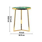 Floris Metal Side Table - Gold & Green