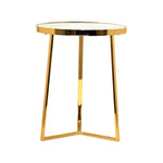 Floris Metal Side Table With Marble Top - Gold