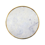 Floris Metal Side Table With Marble Top - Gold