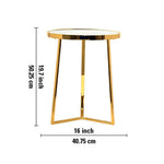 Floris Metal Side Table With Marble Top - Gold