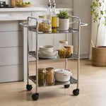 Linear Lux Metal 3 Tier Serving Trolley - Silver