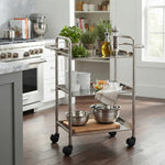Linear Lux Metal 3 Tier Serving Trolley - Silver