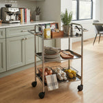 Linear Lux Metal 3 Tier Serving Trolley - Silver