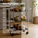 Linear Lux Metal 3 Tier Serving Trolley - Silver