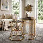 Sora Metal Nesting Table - Gold