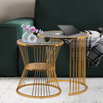 Metalsmith Nesting Table For Home, Office, Indoor & Outdoor I Decorative Steel Nesting Table (Finish Color - Gold, Pre-assembled)