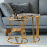 Metalsmith Nesting Table For Home, Office, Indoor & Outdoor I Decorative Steel Nesting Table (Finish Color - Gold, Pre-assembled)