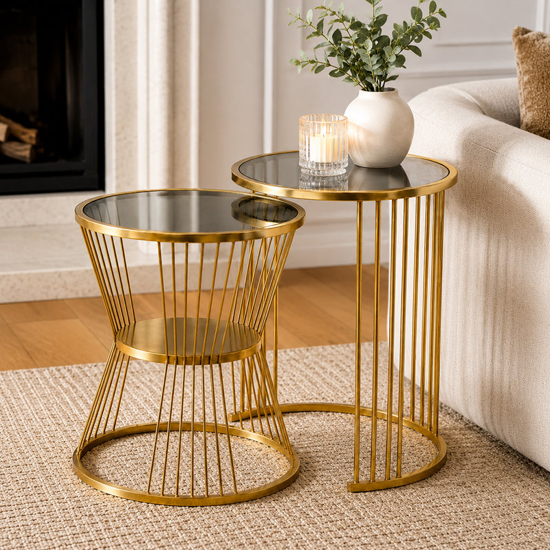 Sora Metal Nesting Table - Gold