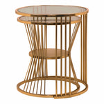 Metalsmith Nesting Table For Home, Office, Indoor & Outdoor I Decorative Steel Nesting Table (Finish Color - Gold, Pre-assembled)
