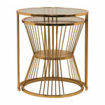 Metalsmith Nesting Table For Home, Office, Indoor & Outdoor I Decorative Steel Nesting Table (Finish Color - Gold, Pre-assembled)
