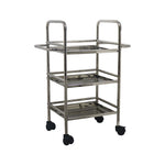 Metal 3 Tier Serving Trolley - Silver
