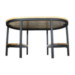 Glanz Wooden Coffee Table With Shelves - Natural