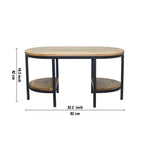 Glanz Wooden Coffee Table With Shelves - Natural