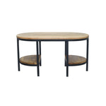 Glanz Wooden Coffee Table With Shelves - Natural