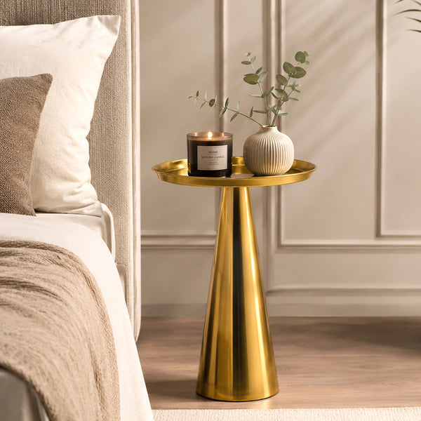 Zylen Steel Side Table - Gold