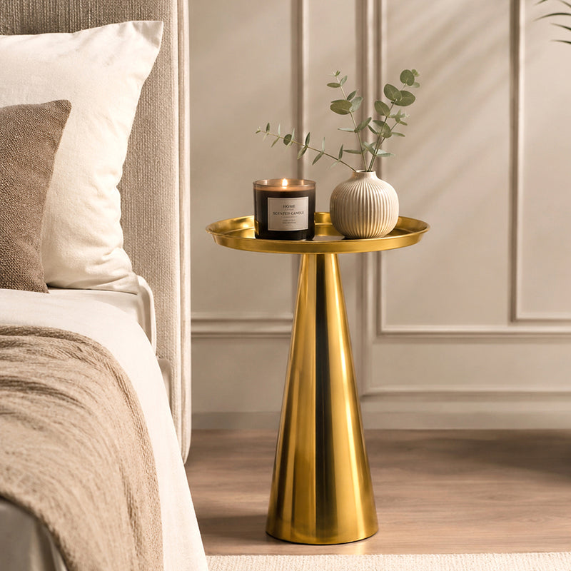 Zylen Steel Side Table - Gold