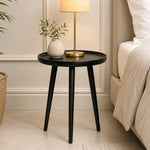 Tripod Wooden Side Table - Black