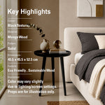 Tripod Wooden Side Table - Black