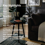 Tripod Wooden Side Table - Black