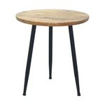 Tripod Metal Side Table With Wooden Top - Natural