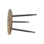 Tripod Metal Side Table With Wooden Top - Natural