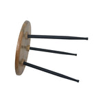 Tripod Metal Side Table With Wooden Top - Natural