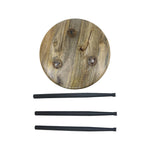 Tripod Metal Side Table With Wooden Top - Natural