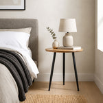 Tripod Metal Side Table With Wooden Top - Natural