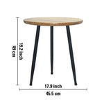 Tripod Metal Side Table With Wooden Top - Natural