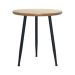 Tripod Metal Side Table With Wooden Top - Natural