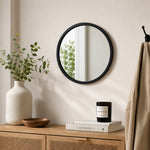 Wall Mirror With Metal Frame, Medium - Black